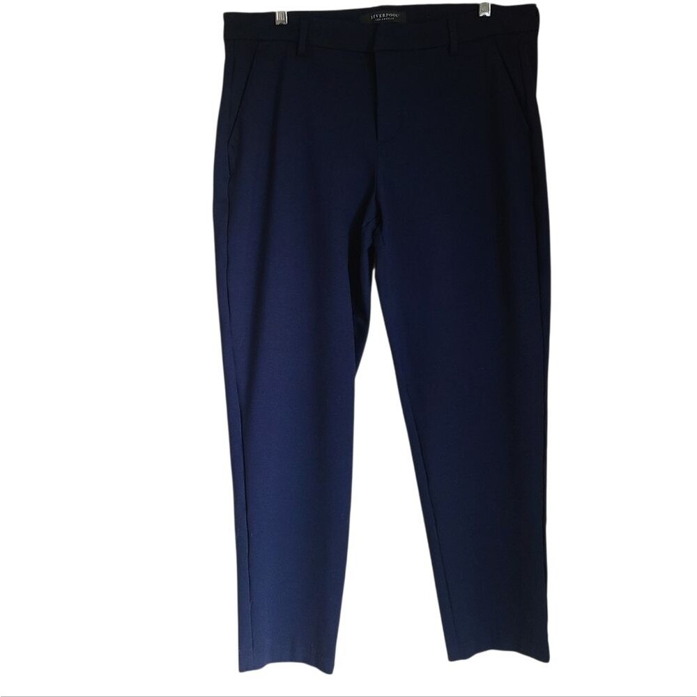 liverpool pants office career dress chino stylish straight navy blue size 14